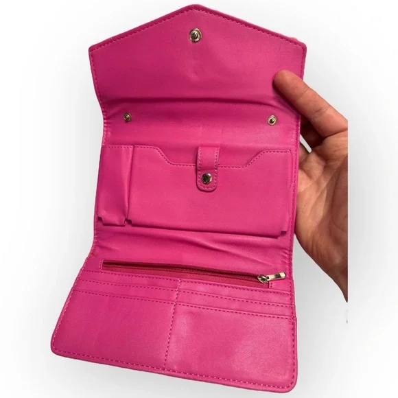EUC A New Day Metallic Pink Wallet – Snap Closure, Card Slots, Zip Pocket - Picture 4 of 8